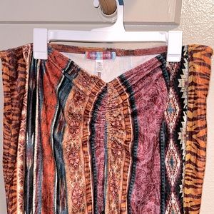 Urban Outfitters Velvet flared patterned pants